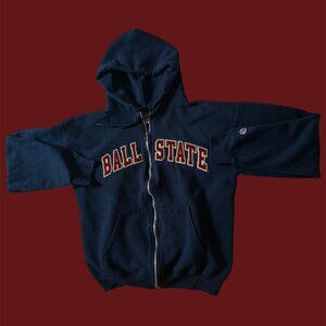 s/p vintage ball state university champions zip up hoodie